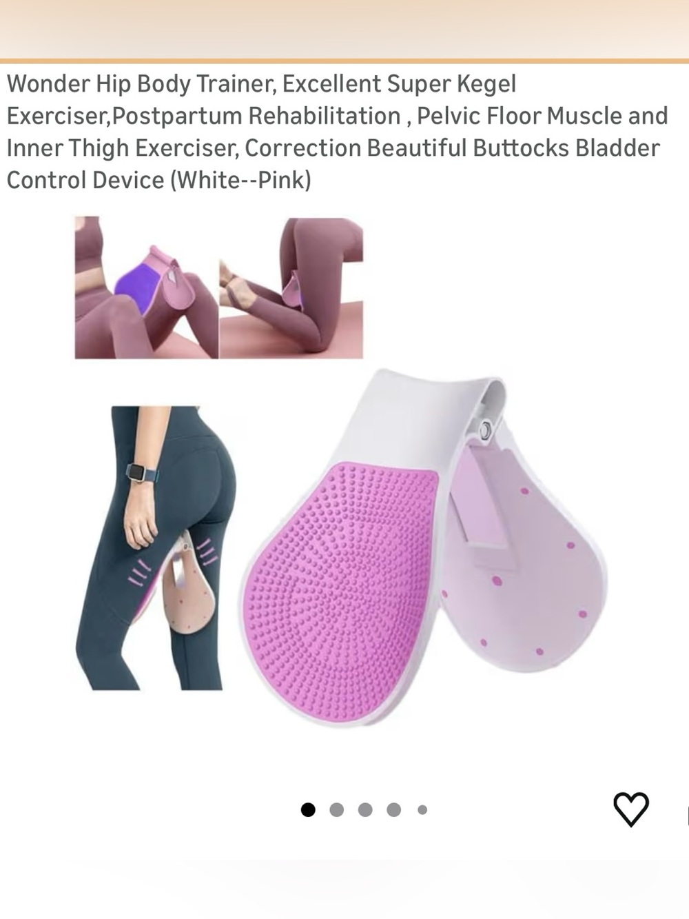 Hip & Thigh Kegel Exerciser - White and Light Pink